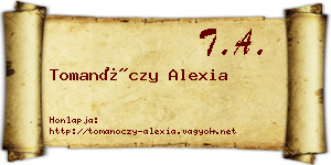 Tomanóczy Alexia névjegykártya
